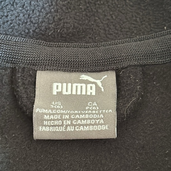 5/6 Puma fleece zip up long sleeve fall jacket sweater, black boy or girl - Picture 6 of 8
